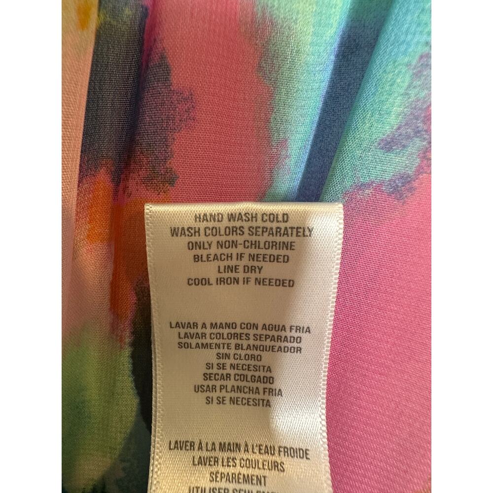 Maison Tara Colorful Size 14 Flowy Unique Vacation Euro Summer Dress Maxi Dress - Picture 8 of 9